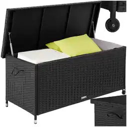 Netto Marken-Discount tectake Auflagenbox, 270 l, mit Rattangeflecht, komfortable Hubautomatik, 121 x 56 x 60 cm Angebot