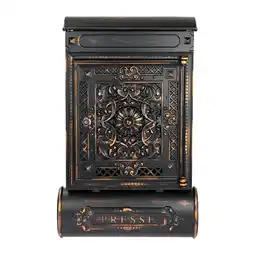 Netto Marken-Discount HMF Briefkasten Antik mit Zeitungsfach Vintage aus Aluguss 57 x 35 x 10 cm Schwarz-Kupfer Angebot