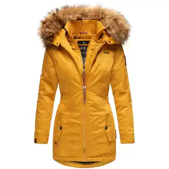 Netto Marken-Discount MARIKOO Damen Eleganter Wintermantel Kurzmantel mit Kunstfellkapuze Sanakoo Angebot