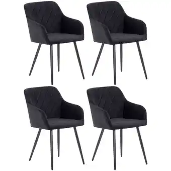 Netto Marken-Discount CLP 4er Set Esszimmerstuhl Shila I Samt I Stoff I Gesteppt I Mit Bodenschonern Angebot