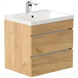 Netto Marken-Discount Badmöbel Fellini 60 SoftClose eiche gold mit drei grifflosen Schubladen Angebot