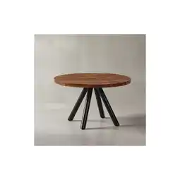 Netto Marken-Discount KADIMA DESIGN Moderner Couchtisch mit Sheesham Massivholz, Metall-Materialmix, Rund, Handgefertigt Angebot