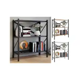 Netto Marken-Discount VCM Holz Metall Aufbewahrung Stand Regal Bücherregal Deko Bücher Standregal Insasi 2 Angebot