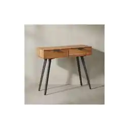 Netto Marken-Discount KADIMA DESIGN Massivholz Konsolentisch mit Metallbeinen, Stilvolles Unikat für Zuhause Angebot