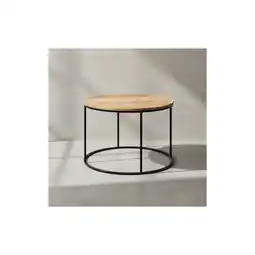 Netto Marken-Discount KADIMA DESIGN Naturholz Couchtisch, stabile Konstruktion, runde Ablage, 50 kg Belastbarkeit Angebot