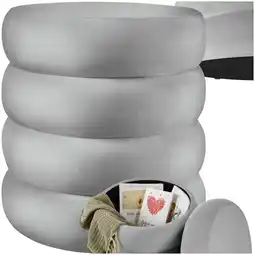 Netto Marken-Discount tectake Sitzhocker mit Stauraum, rund, gepolstert, weicher, pflegeleichter Bezug Angebot