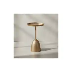 Netto Marken-Discount KADIMA DESIGN Runder Beistelltisch in Mattgold, lackiertes Aluminium, 33x33x53 cm Angebot