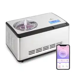 Netto Marken-Discount Dolce Bacio Smart Eiscremebereiter Yogurtmaker Kompressor 2 Liter WiFi Touch Edelstahl Angebot