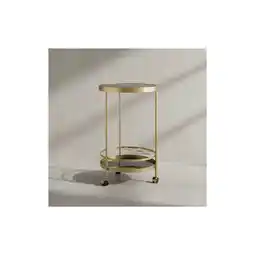 Netto Marken-Discount KADIMA DESIGN Goldener Servierwagen mit Retro-Charme und Schwarzem Sicherheitsglas Angebot
