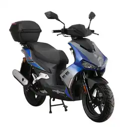 Netto Marken-Discount Alpha Motors Motorroller Mustang FI 50 ccm 45 kmh EURO 5 blau-grau inkl. Topcase Angebot