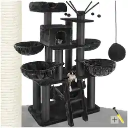 Netto Marken-Discount tectake Kratzbaum, 195 cm, mit Katzenhaus, inklusive Treppe, 4 Spielbällen und Kippschutz Angebot