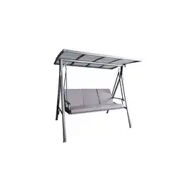 Netto Marken-Discount Gartenschaukel 3-Sitzer Hollywoodschaukel mit Dach grau Angebot