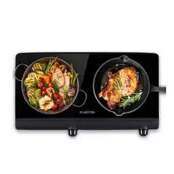Netto Marken-Discount Cookbuddy Doppel-Kochfeld 2400W 5 Leistungsstufen Glaskeramik Schwarz Angebot