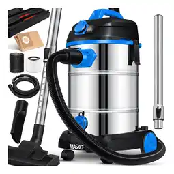 Netto Marken-Discount Masko Industriestaubsauger Staubsauger Nass Trocken Sauger Edelstahl max. 1800W Angebot