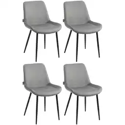 Netto Marken-Discount CLP 4er Set Esszimmerstühle Victoria I Polsterstühle Mit Samt-Bezug I Mit Bodenschonern Angebot
