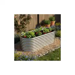 Netto Marken-Discount Hochbeet Stahl Oval - M - 240(L) x 80(W) x 80 (H) - Silber Angebot