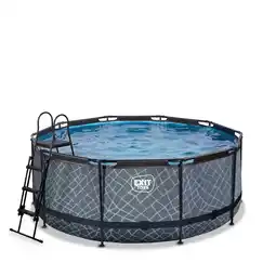 Netto Marken-Discount EXIT Stone Pool ø360x122cm mit Sandfilterpumpe - grau Angebot