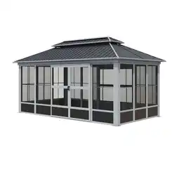 Netto Marken-Discount Sojag Pavillon Olan 1017 Grau -Schwarz 310x529,5x291cm Angebot