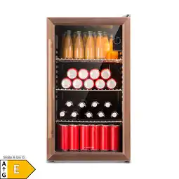 Netto Marken-Discount Beersafe XXL Kühlschrank 80 Liter 3 Böden Panoramaglastür Kupfer-Metallic 80 Liter Angebot