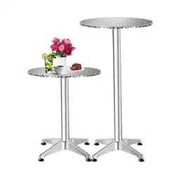 Netto Marken-Discount tectake Aluminium Stehtisch, rund, standfest, mit bodenschonenden Schraubfüßen aus Kunststoff Angebot