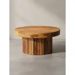 Netto Marken-Discount KADIMA DESIGN Massivholz Couchtisch, Sheesham, Braun Lackiert, 60x60x30 cm, robuster Sockelfuß Angebot
