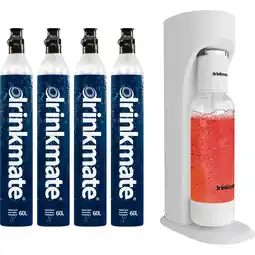 Netto Marken-Discount Drinkmate OmniFizz Sprudelwasser- und Sodabereiter, mit vier 425g CO2-Flaschen, Klassisches Weiß Angebot