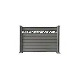Netto Marken-Discount WPC-Sichtschutzzaun Valla – 1 Elemente mit 2 Pfosten – 130 cm Höhe mit Dekorelement – Grau Angebot