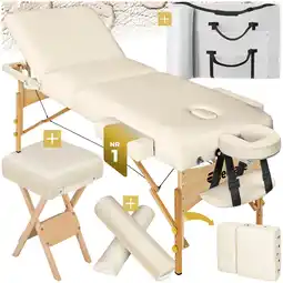 Netto Marken-Discount tectake 3 Zonen Massageliege-Set, Breite 70 cm, Polsterung 10 cm, mit Holzgestell, 218 x 102 x 90 cm Angebot