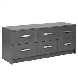 Netto Marken-Discount Inter Link Kommode Lowboard Elenzio 6 Schubladen grau Angebot