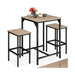 Netto Marken-Discount tectake Barset, 3-teilig, Industrial Style, mit höhenverstellbaren Kunststofffüßen Angebot