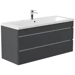 Netto Marken-Discount Badmöbel Fellini 120 SoftClose eiche gold mit grifflosen Schubladen Angebot