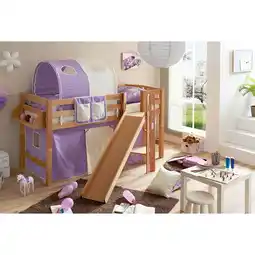 Netto Marken-Discount TiCAA Hochbett mit Rutsche Podestbett Tino Buche Natur Classic teilbar mit Farbauswahl Angebot