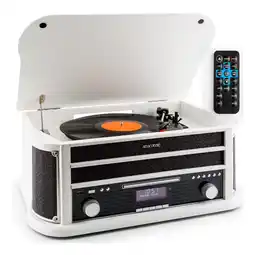 Netto Marken-Discount Belle Epoque 1908 DAB Retro-Stereoanlage Plattenspieler DAB+ Bluetooth Weiß Angebot