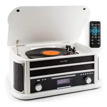 Netto Marken-Discount Belle Epoque 1908 DAB Retro-Stereoanlage Plattenspieler DAB+ Bluetooth Weiß Angebot