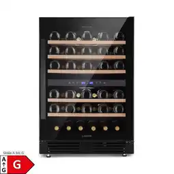 Netto Marken-Discount Vinovilla 50 Duo Zweizonen-Weinkühlschrank 53l 17 Fl. 3-Farben Glastür Schwarz 2 Kühlzonen Angebot