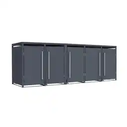 Netto Marken-Discount Westmann Mülltonnenbox Pedura 5 5x 240L mit Fußpedal Anthrazit 80x331x116cm Angebot