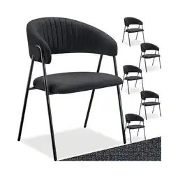 Netto Marken-Discount tectake Armlehnstuhl, Webstoff, gepolstert, schlanke Stahlbeine, 60 x 58 x 85 cm Angebot