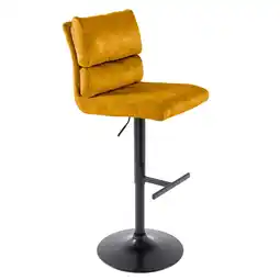 Netto Marken-Discount riess-ambiente Barhocker COMFORT - höhenverstellbar senfgelb Samt schwenkbar Barstuhl Fußablage Angebot