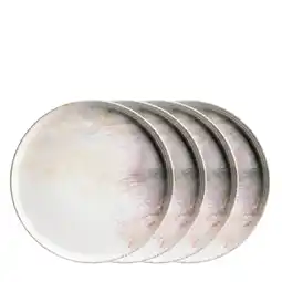 Netto Marken-Discount Mäser Platzteller-Set, Steinzeug Aquarellia Weiß, Lila Angebot