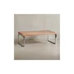Netto Marken-Discount KADIMA DESIGN Couchtisch ISEN: Massivholz, Chromfüße, 120x40x60 cm, handgefertigt, Sheesham/Akazie Angebot