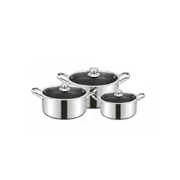 Netto Marken-Discount Kochtopfset aus hochwertigem Edelstahl 6-teilig - 20/24/28 cm Angebot