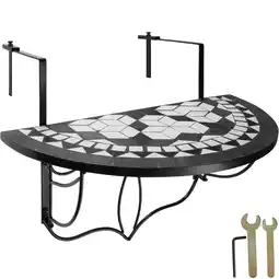 Netto Marken-Discount tectake Balkontisch, Stahl, Mosaik und Zement, massive Platte, 75 x 65 x 62 cm Angebot