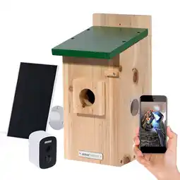 Netto Marken-Discount dobar Nistkasten EAZY Flachdach inkl. WiFi Kamera und Solar-Panel, Grün Angebot