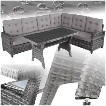 Netto Marken-Discount tectake Rattan Lounge, für 6 Personen, UV-beständig, Tisch mit Schraubfüßen Angebot