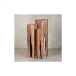 Netto Marken-Discount KADIMA DESIGN Beistelltisch-Set mit 3 Giraffenbeinen: Massivholz, rustikales Ambiente, handgefertigt Angebot