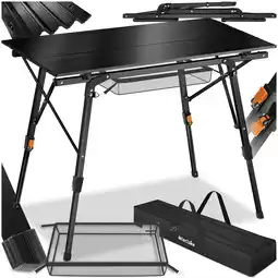 Netto Marken-Discount tectake Aluminium Campingtisch, faltbar, höhenverstellbar, 90 x 52 x 47 - 70 cm Angebot
