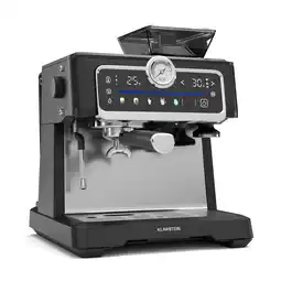 Netto Marken-Discount GrandPresso Touch Espressomaschine 20 bar integriertes Mahlwerk Druckanzeige Milchschaum Schwarz Angebot
