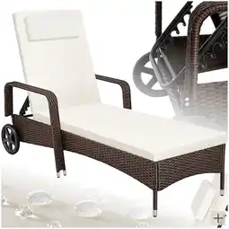 Netto Marken-Discount tectake Rattan Sonnenliege, widerstandsfähig, 6-fach verstellbare Rückenlehne, 200 x 70 x 33 cm Angebot