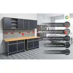 Netto Marken-Discount Prestige Works Werkstatt Set Metall 240cm Werkbank Werkzeugschrank Angebot