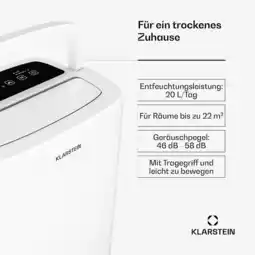 Netto Marken-Discount DryFy 20L Entfeuchter 20 L/Tag 22 m² 230 m³/h Timer Wassertank mobil Weiß 20l/24h Angebot